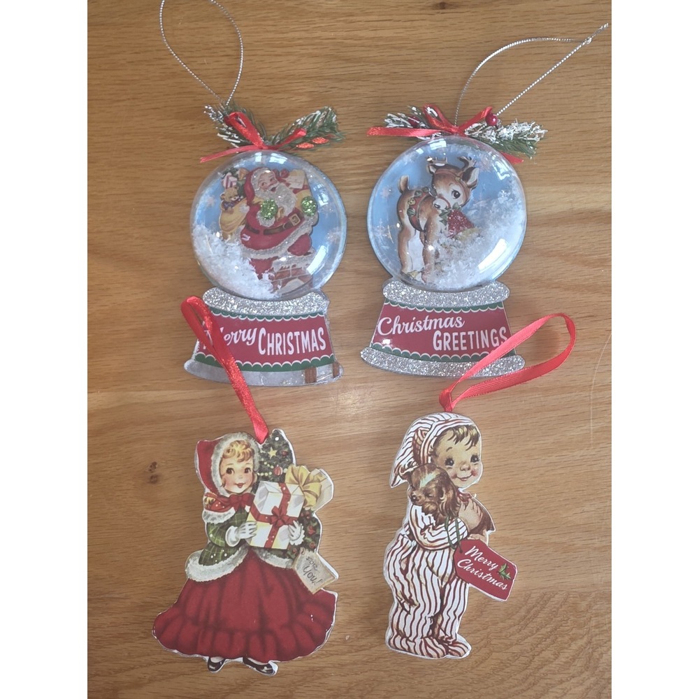 Bethany Lowe Retro Inspired Girl with Gifts Christmas Ornament